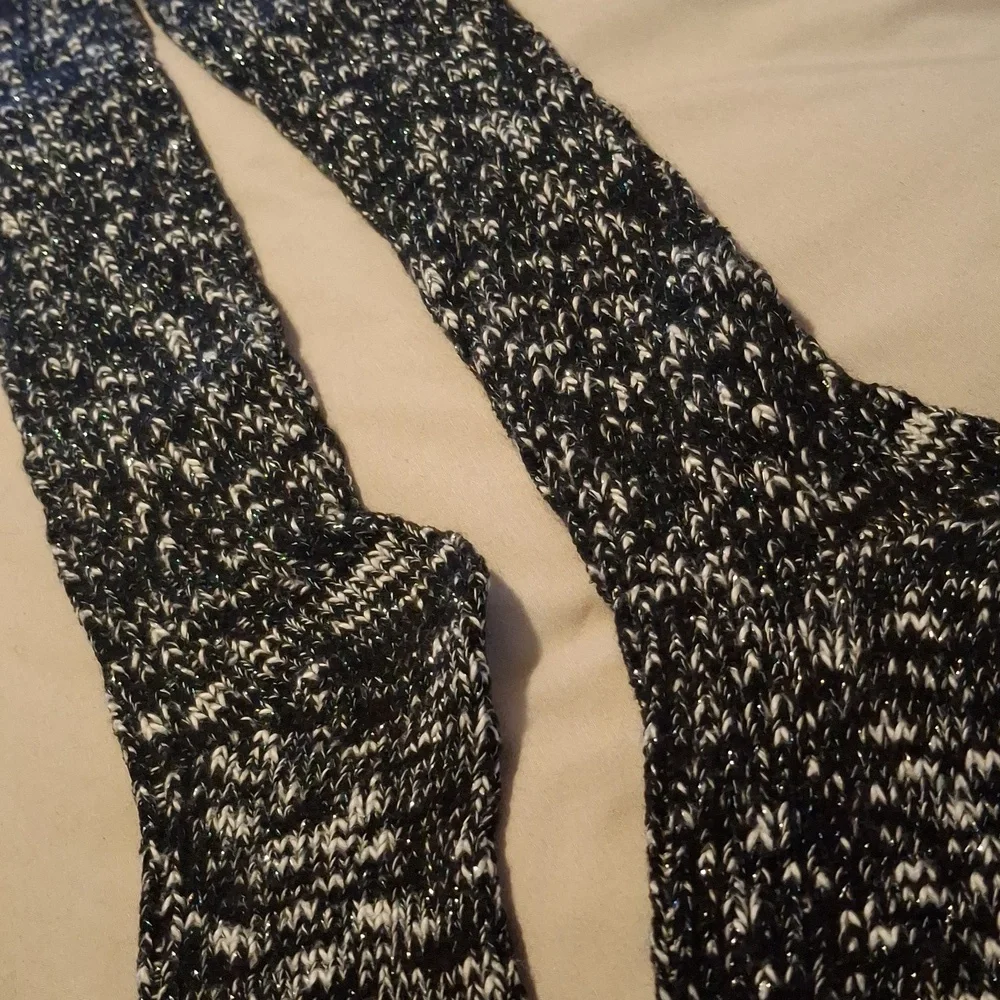 Over-the-knee Black Heathered Knit Boot Socks